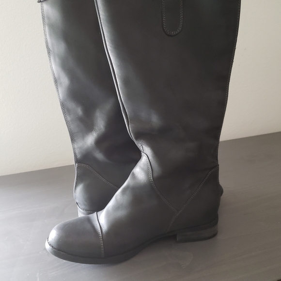 Hugo Back Leather Womens Riding Boots Size 9